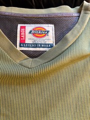 Dickies Mesh olive Green work shirt no pocket Large Near mint super clean
