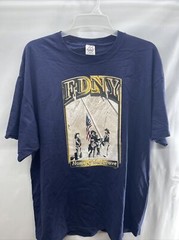 Vintage September 11th FDNY NYPD Tribute T Shirt Home Of The Brave 9/11 2XL New