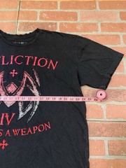 Men’s Affliction Music As A Weapon Shirt 2XL Red Foil Print