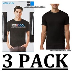 3 PACK – 32 DEGREES COOL MEN’S SHORT SLEEVE CREW NECK SHIRT BLACK OR WHITE