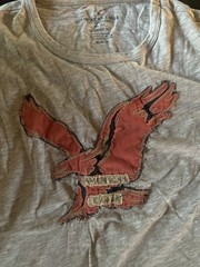 Vintage American Eagle Gray Graphic Logo Tee Classic Fit Crew Neck Men’s M