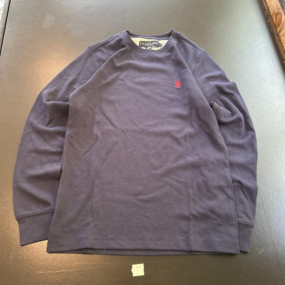 U.S. Polo Assn. Men’s Navy Waffle Knit Long Sleeve Shirt Size S