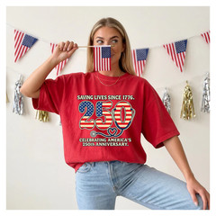 Nurse America 250 Shirt 4th of July Registered Nurse Gift Semiquincentennial Tee