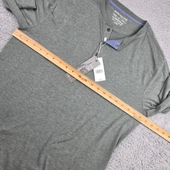 Jachs New York Henley Mens Medium Army Green J22C-389-TP7 Heathered Stretch LS