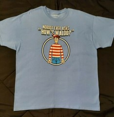 Where’s Waldo Nobody Ever Asks “How’s Waldo?” Funny XL Shirt