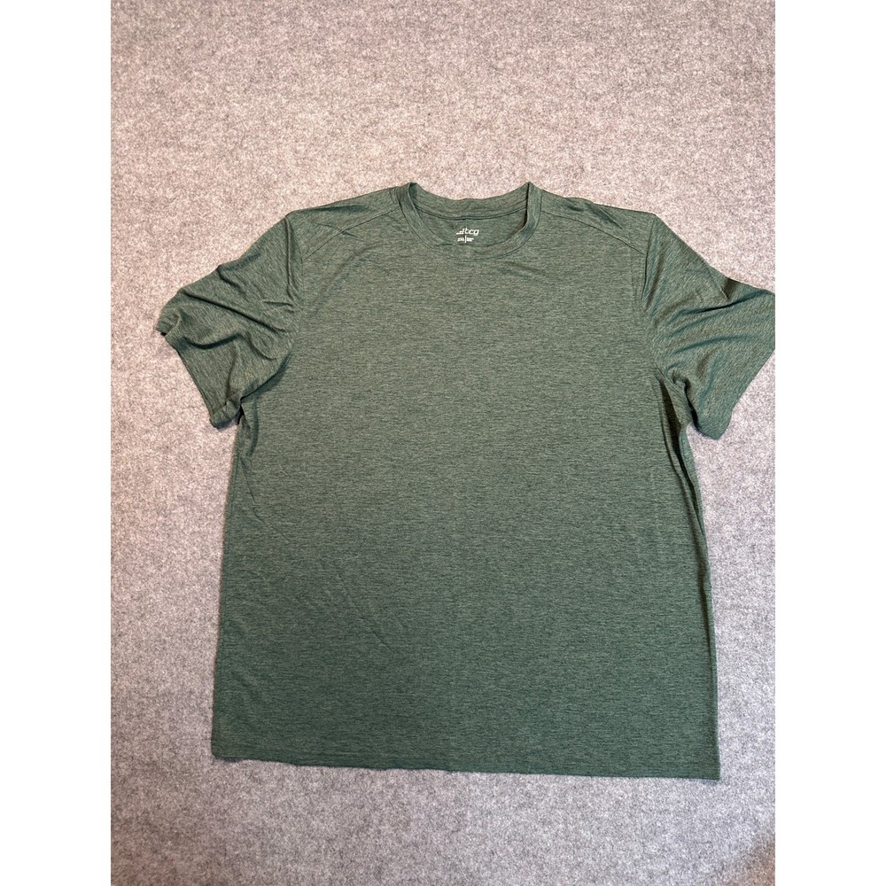BCG Mens 2XL Heather Green Active Performance Short Sleeve Crewneck T-Shirt