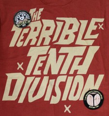 10.Deep Mens Red Fleece Sleeveless Shirt “Terrible Tenth Division” Size XL