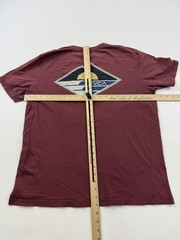 RVCA Shirt Mens Large Red Sunset Wave Logo Graphic Tee Tagless Surf Beach
