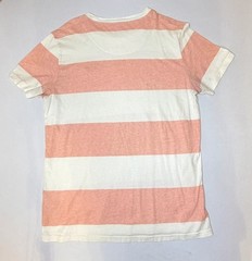 Hollister Men’s Medium Pink White Striped Crew Neck T-Shirt