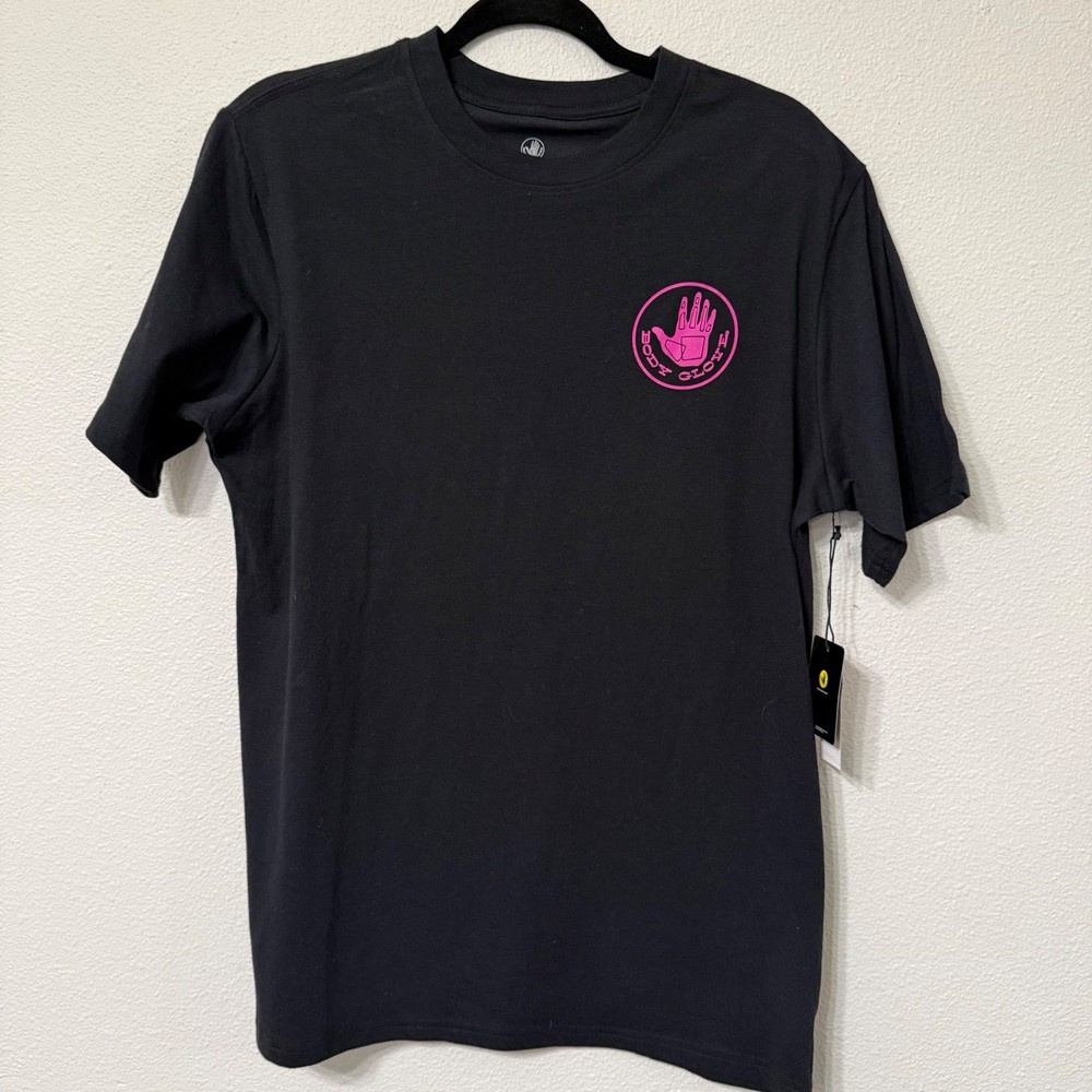 Body Glove Mens Black Graphic Beach Shirt Surfer Logo Casual Tee Size Small