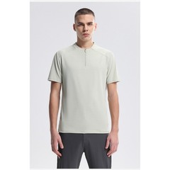 Half Zip Comfortable Short Sleeve Top Men’s High Stretch Running Fitness Shirt