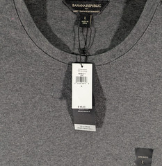 Banana Republic Men’s Large Luxe Touch Performance Tee Long Sleeve Charcoal NWT