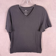Mack Weldon V-Neck T Shirt Mens Large Black Pima Cotton Short Sleeve Tee