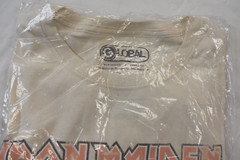 Global Mens Iron Maiden World Piece Tour Retro Graphic Cream Shirt NWT Large