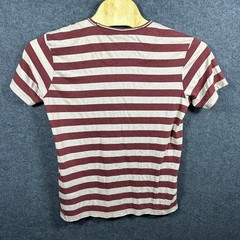 Adolfo Dominguez Mens Striped Pocket T-Shirt Red White Large Short Sleeve