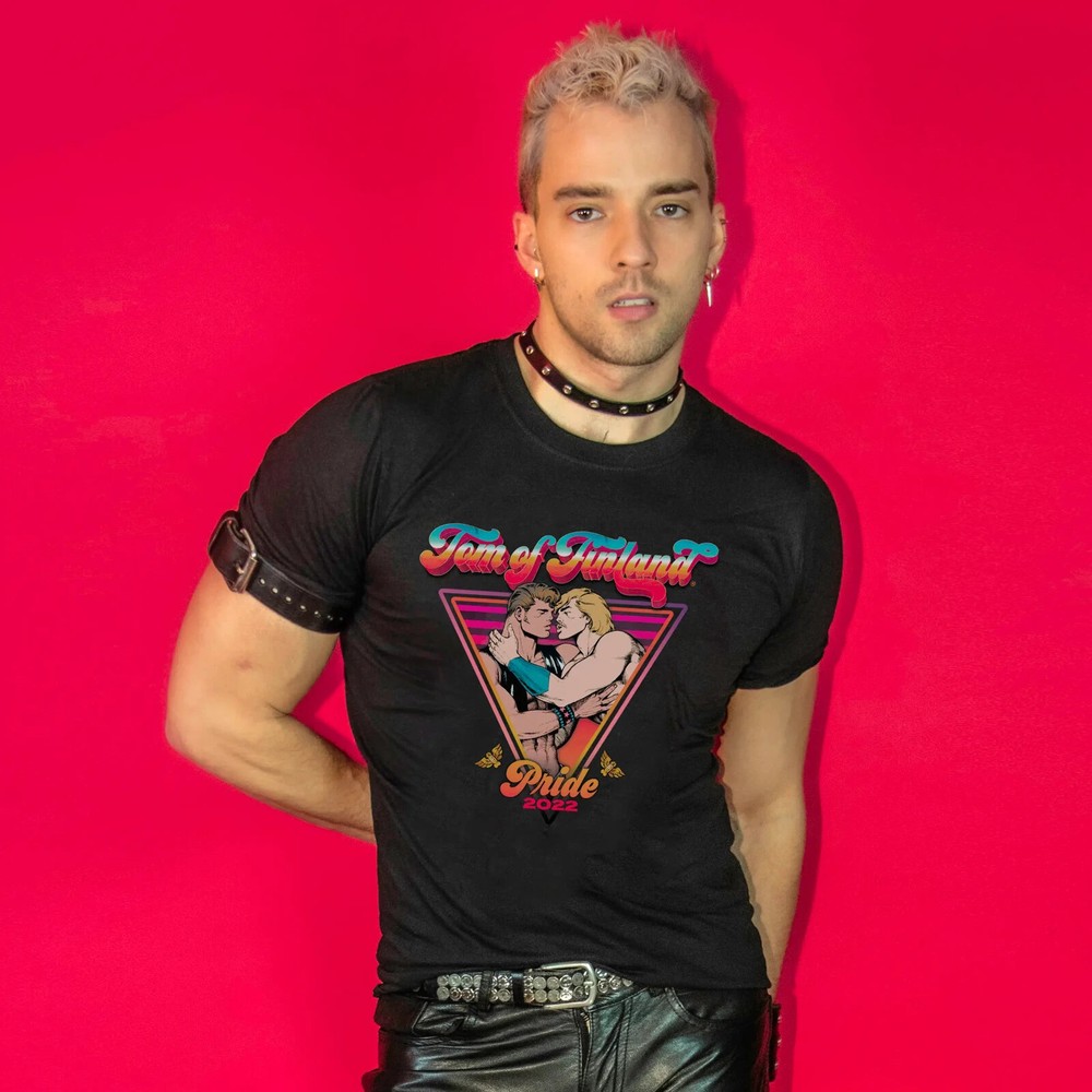 TOM OF FINLAND MENS T SHIRT BLACK HE MAN PRIDE TEE SHIRT GAY CULTURE T-SHIRT