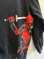 Marvel Studios Deadpool & Wolverine Graphic Sweatshirt – Acid Wash Black Size XL