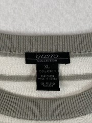 Gusto Collection Men’s XL 100% Acrylic Gray Striped Pullover TShirt