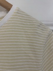 Common People Yellow White Stripe T-Shirt / Tee – Size M – Textured