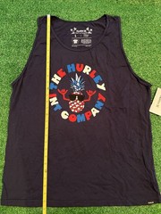 Hurley Tank Top Mens L Obsidian Blue Graphic Everyday Washed Pineapple Shaka