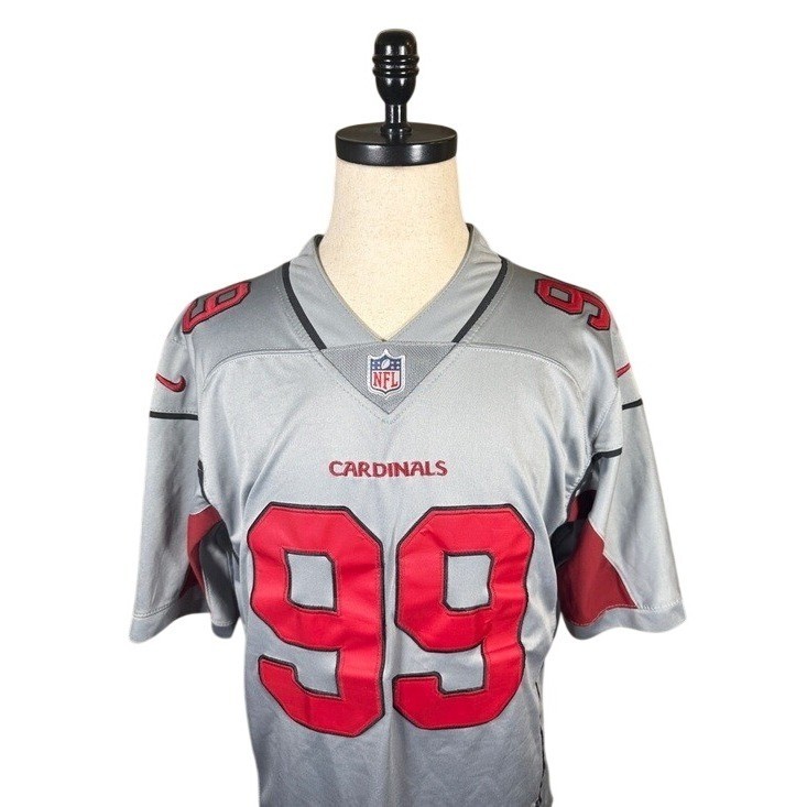 Nike Arizona Cardinals JJ Watt 99 NFL On Field Jersey Mens Small Grey Red