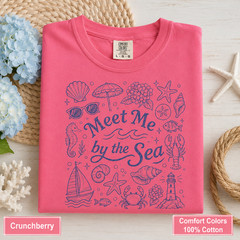 Meet Me by the Sea Shirt, Coastal Comfort Colors Tee, Beach Graphic T-Shirt