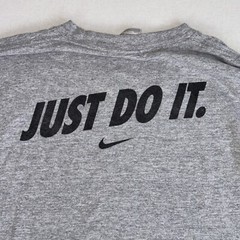 Vintage NIKE Team Sports Logo Graphic Tee Shirt Grey Mens Small Double Sided