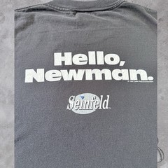 VINTAGE 1996 Hello Jerry Newman Seinfeld T-Shirt Black XL 90s 1997 Promo USA