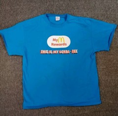 Mcdonalds Shirt Mens XL Blue Crew Uniform Rewards Loyal Tee Short Sleeve Work