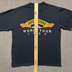 Vintage 90s 1993 Lynyrd Skynyrd World Tour T Shirt Mens Black Rock Band Large