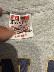 VTG Bayside US Navy Graphic T-Shirt Mens Large Heather Gray Made in USA Military