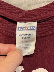 Vintage Jerzees T-Shirt Bulldog Graphic Small Maroon Classic Fit