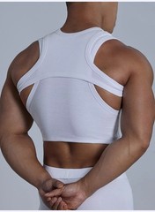 2Piece Men’s Street Fashion Sexy Tight Fitting Irregular Vest Sling T-Shirt