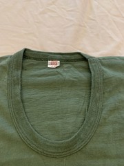 Vintage 60s Army T Shirt XS Olive Drab Skivvy U-Neck Otis USMC Military Vietnam