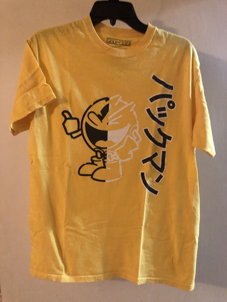 RETRO Pac-Man Bandai Namco C-Life Group Men’s T Shirt Size M Yellow Short Sleeve