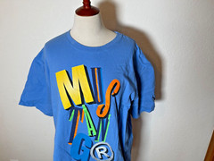 Mustang Mens Shirt Extra Large Car Graphic Tee Blue Cotton Easy Care