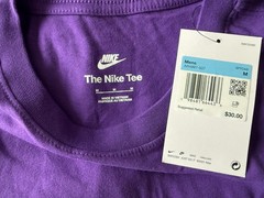 Nike Mens Sportswear Cotton Embroidered T-Shirt Purple Sz M/L/XL Short Sleeves