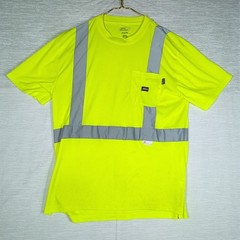 Dickies Hi-Visibility T-Shirt Yellow Mens Large Yellow Reflective Work Shirt