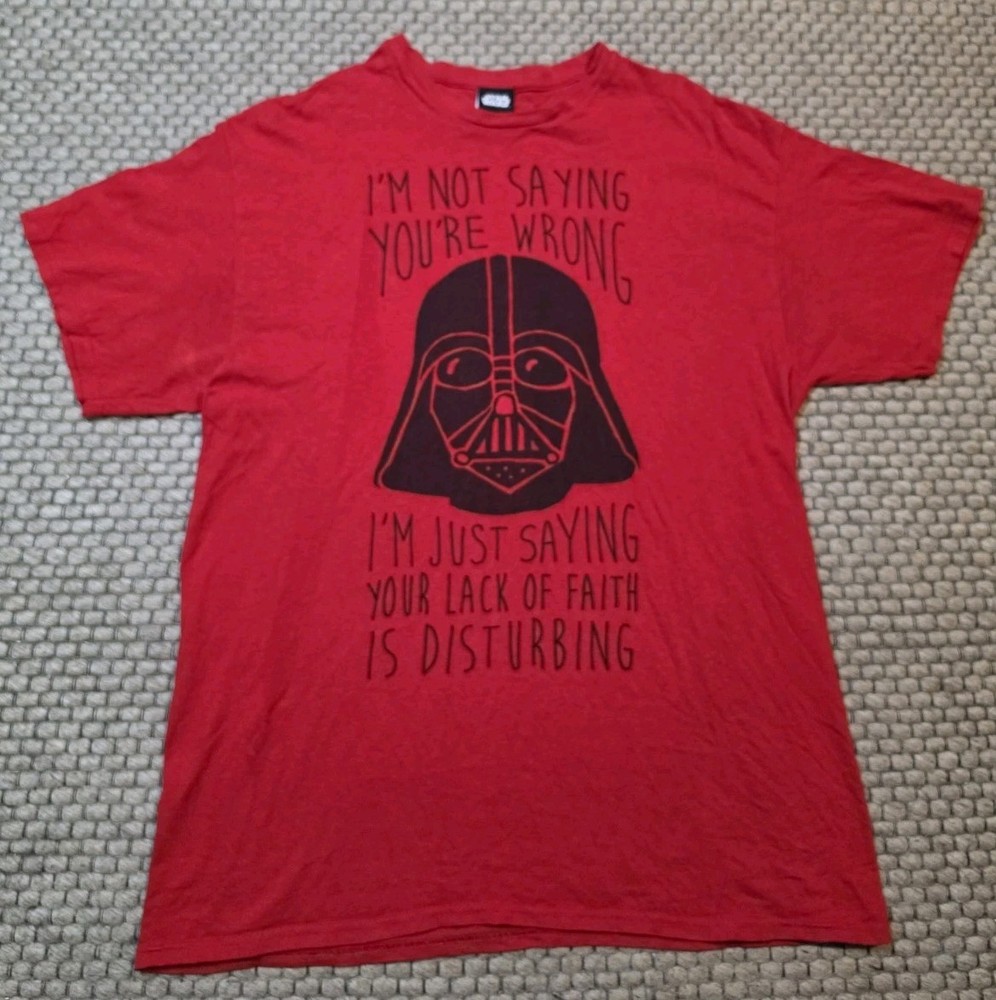 Fifth Sun Star Wars Darth Vader Your Lack of Faith is Disturbing T-shirt Large