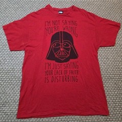 Fifth Sun Star Wars Darth Vader Your Lack of Faith is Disturbing T-shirt Large