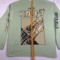 Coca Cola PacSun Medium Green Long Sleeve Vintage Graphic Logo Tee Skate Retro