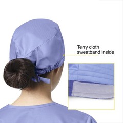 Unisex Tie Back Scrub Cap Ceil Blue One Size