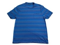 Perry Ellis Men’s Short Sleeve Blue Striped Shirt XXL