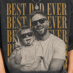 Custom Best Dad Ever Photo Shirt Vintage 90s Bootleg Dad Father’s day Tee