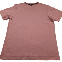 PUBLIC REC Mens V Neck T Shirt Short Sleeve Heathered Mauve Pink Pima Cotton M