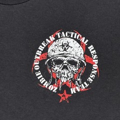 Zombie Outbreak Tactical Response Black T-Shirt Size L Graphic Tee