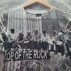 Rockefeller Center NYC Shirt Men’s L Top of the Rock Lunch Atop Skyscraper Graph