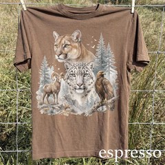 Cougar Mountain Wildlife Graphic Comfort Tee Shirt Nature Animal