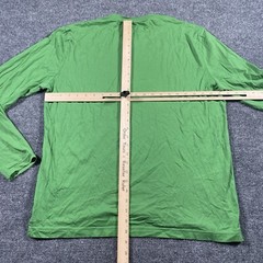 Apple Mens Large Long Sleeve Green Shirt Crew Neck Soft Cotton Lightweight