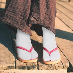 Flip Flop Socks 6 Pairs Elastic Tabi Split Toe Wicking Cotton for Women